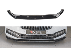 Maxton Design spoiler pod přední nárazník ver.2 pro Škoda Superb Mk3 FL Facelift, černý lesklý plast ABS