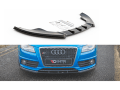 Maxton Design spoiler pod přední nárazník pro Audi S4 B8, černý lesklý plast ABS