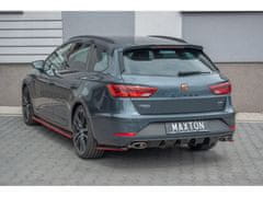 Maxton Design prodloužení spoileru pro Seat Leon Cupra Mk3 Facelift, černý lesklý plast ABS, ST (combi)