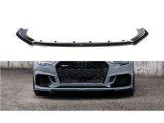 Maxton Design spoiler pod přední nárazník ver.2 pro Audi RS3 8V Facelift, černý lesklý plast ABS, Sedan