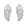 Třpytivé stříbrné náušnice Andělská křídla se zirkony Lasha FW10187E