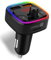 Connect IT CarRGB Bezdrátový FM transmitter, 2xUSB+MicroSD, ČERNÝ