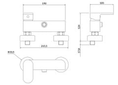 CERSANIT Nástěnná sprchová baterie crea, páková, černá (S951-321)