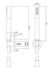 CERSANIT Sprchová souprava s bodovým držákem a ruční sprchou inverto, černá (S951-399)