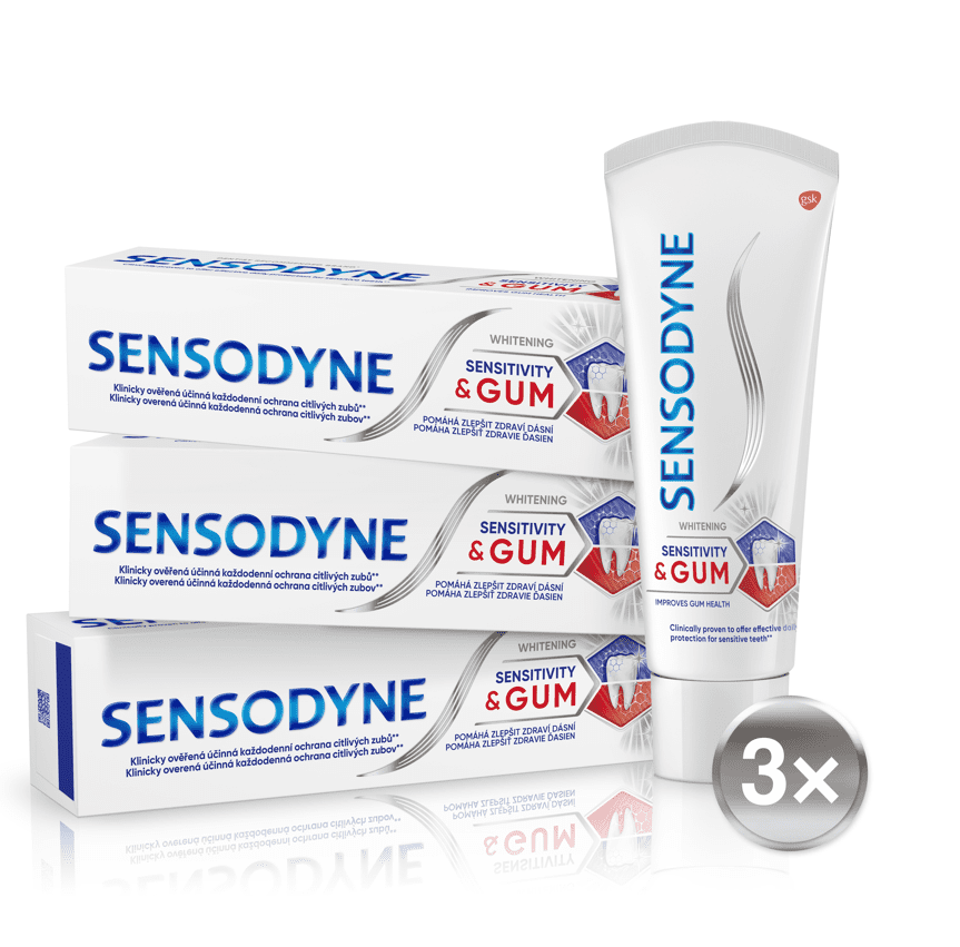 Sensodyne Sensitivity&Gum Whitening zubní pasta 3x 75 ml