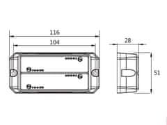 Stualarm PROFI DUAL výstražné LED světlo vnější, 12-24V, oranžové, ECE R65 (911-C4D)