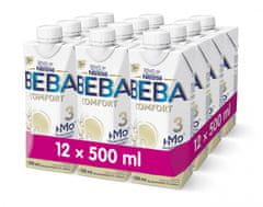 BEBA COMFORT 3 HM-O, batolecí tekutá mléčná výživa, 12x 500 ml