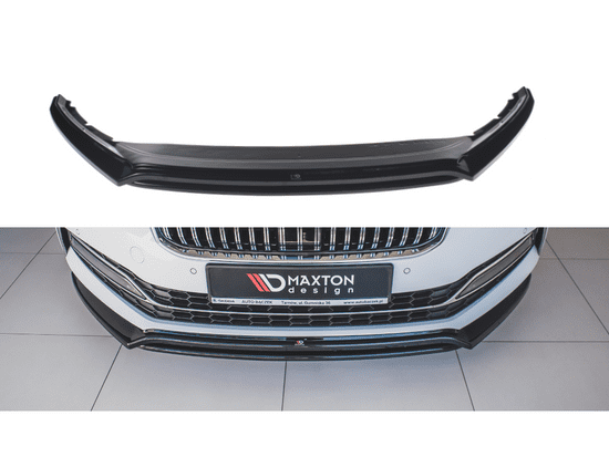 Maxton Design spoiler pod přední nárazník ver.3 pro Škoda Superb Mk3 FL Facelift, černý lesklý plast ABS