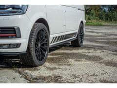 Maxton Design difuzory pod boční prahy pro Volkswagen T6, černý lesklý plast ABS
