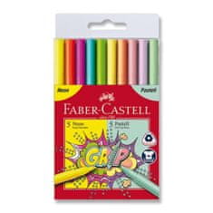 Faber-Castell Fixy Faber -Castell Grip Sada Neon a Pastel 10 ks