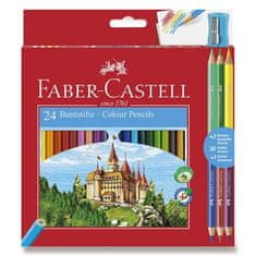 Faber-Castell Pastelky Faber Castell šestihranné 24ks + 3ks bicolour + oře