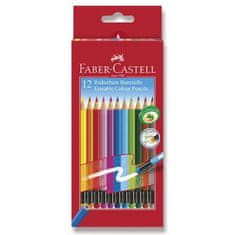 Faber-Castell Pastelky Faber Castell šestihranná s barevnou pryží 12ks