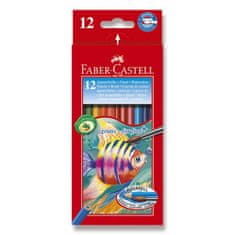 Faber-Castell Pastelky Faber Castell Akvarelové pap.krabička 12ks+štěteček