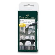 Faber-Castell Popisovač Faber Castell Pitt Artist Pen Shades of Grey 6ks