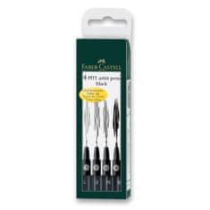 Faber-Castell Popisovač Faber Castell Pitt Artist Pen 4ks (S F M B) černá