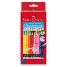 Faber-Castell Pastelky Faber Castell šestihranná s barevnou pryží 24 ks