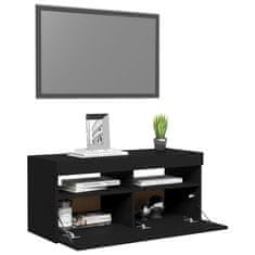 Greatstore TV skříňka s LED osvětlením černá 90 x 35 x 40 cm