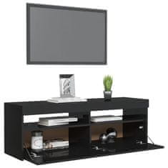 Greatstore TV skříňka s LED osvětlením černá s vysokým leskem 120x35x40cm