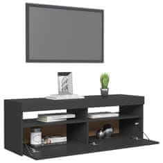 Greatstore TV skříňka s LED osvětlením šedá 120 x 35 x 40 cm