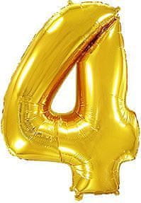 Fóliový balónek číslice 4 - zlatá - gold - 102cm