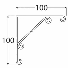 DOMAX Konzola dekorativní černá WO 100 100x100 mm 2 ks