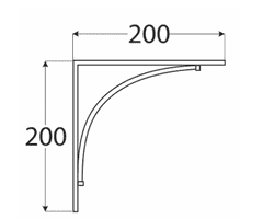 DOMAX Konzola černá BOW 200 200x200 mm 