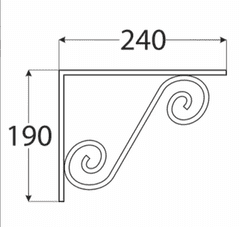 DOMAX Konzola dekorativní kovaná WOZ 240 240x140 mm