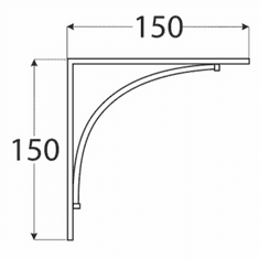 DOMAX Konzola černá BOW 150 150x150 mm