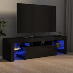 Greatstore TV skříňka s LED osvětlením černá s vysokým leskem 140x35x40cm