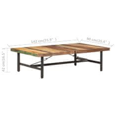 Greatstore Konferenční stolek 142 x 90 x 42 cm masivní recyklované dřevo