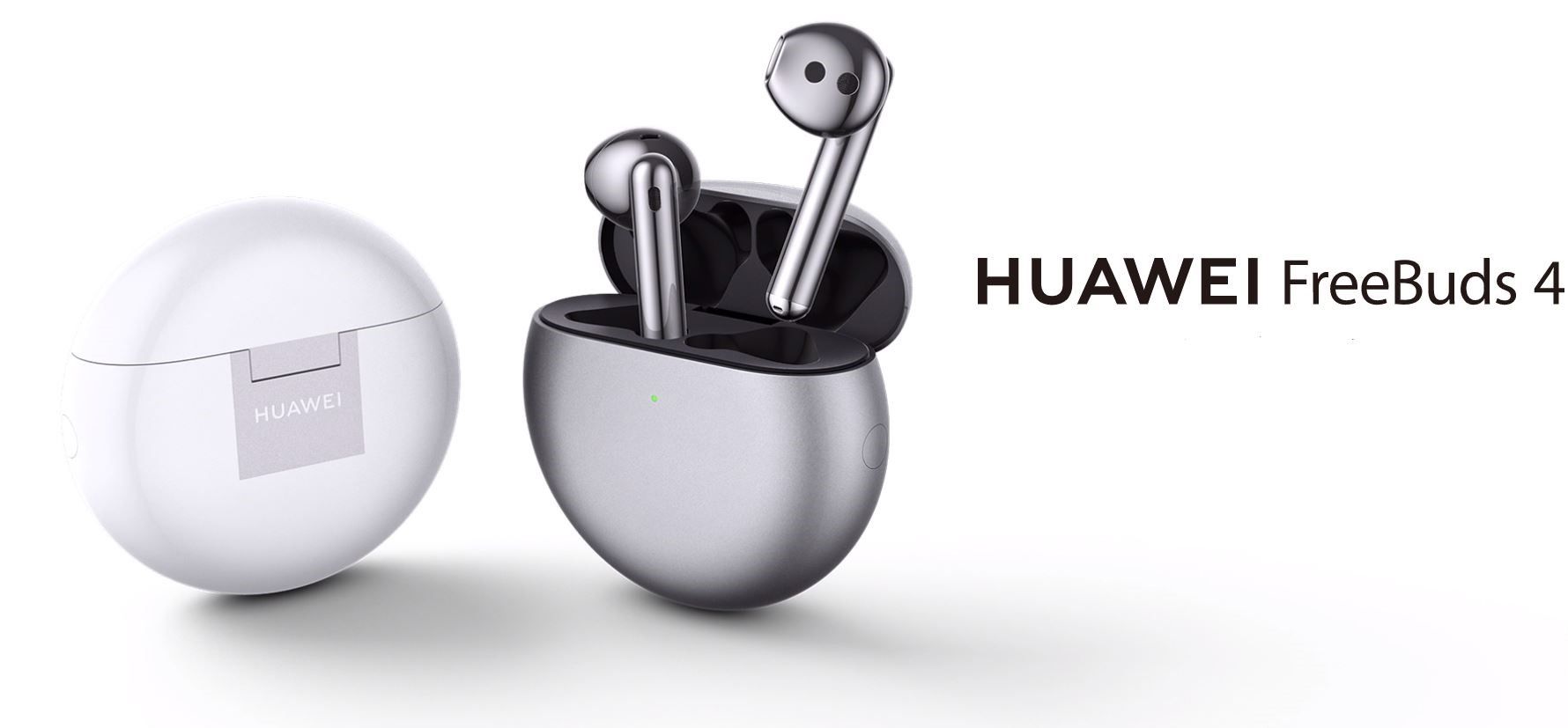  krásná přenosná sluchátka huawei freebuds 4 nabíjecí box Bluetooth anc aktivní potlačení hluků ipx4 odolnost vodě mikrofon špičkový zvuk výkonné měniče stylový design pohodlná v uších ergonomicky tvarovaná lehounké provedení pecky do uší podpora hlasových asistentů ovládání mobilní aplikací