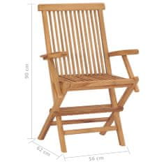 Vidaxl Skládací zahradní židle 4 ks masivní teakové dřevo