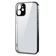 shumee Ultra tenké průhledné pouzdro s kovovým rámečkem pro iPhone 12 mini černý