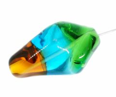 Kraftika 1pc křišťálově žlutá modrá zelená velká závěsná lampwork