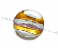 Kraftika 2pc křišťálově žluté fialové bílé lampwork czech czech