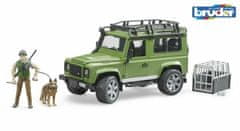 Bruder Land rover defender s figurkou myslivce