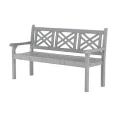 KONDELA Dřevěná zahradní lavička Fabla 150 cm - šedá