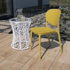 KONDELA Plastová jídelní židle Fedra New - Žlutá