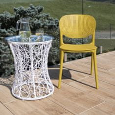 KONDELA Plastová jídelní židle Fedra New - Žlutá