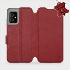 Mobiwear Luxusní kožené flip pouzdro na mobil Asus Zenfone 8 - Tmavě červené - L_DRS Dark Red Leather