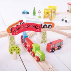 InnoVibe Bigjigs Rail Dřevěná vláčkodráha doprava 125 dílů