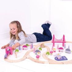 Bigjigs Rail Dřevěná velká vláčkodráha princezny