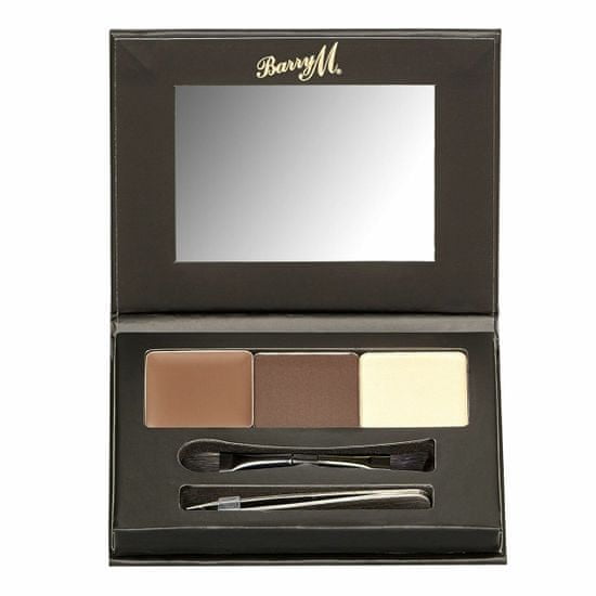 Barry M 4.5g brow kit, medium - dark, set a paletka na obočí