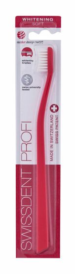 Swissdent 1ks profi whitening soft, red, zubní kartáček