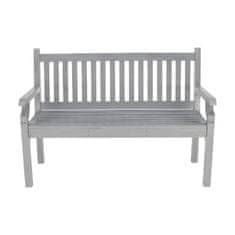 KONDELA Dřevěná zahradní lavička Kolna 124 cm - šedá