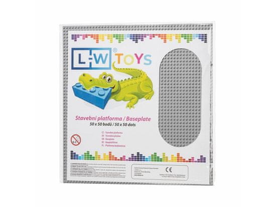 L-W Toys Velká podložka na stavění 50x50 bodů šedá