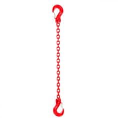 Řetězový závěs hák-hák tř 80 (1 m, 2000 kg, 8 mm) 1m 2000kg 8mm cervena