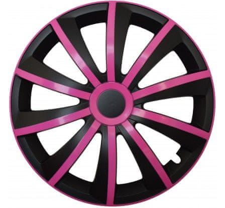 E&N Autoparts Poklice kompatibilní na auto Nissan 14" GRAL ružovo - černé 4ks