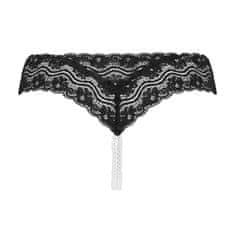 PantyRebel Underneath MIRA Crotchless Pearl G-String (Černé) L/XL