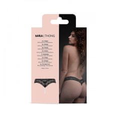 PantyRebel Underneath MIRA Crotchless Pearl G-String (Černé) S/M